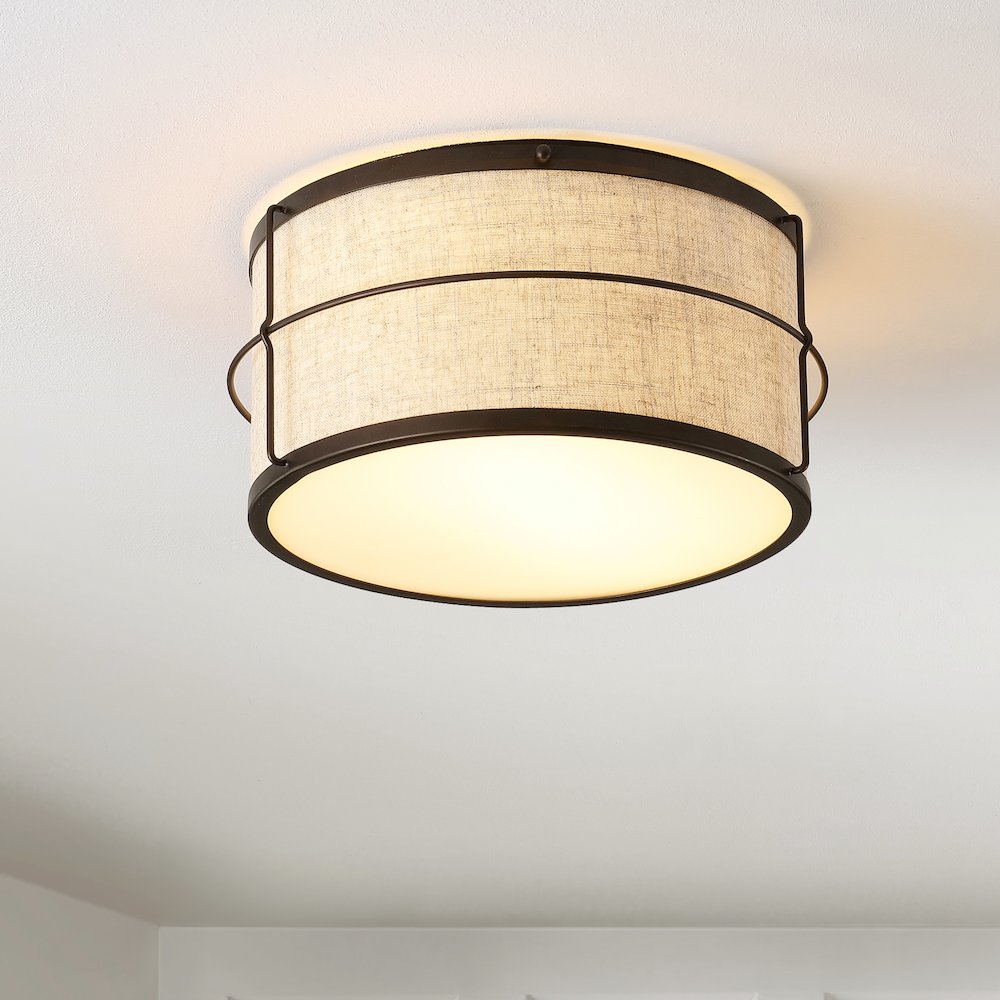 Evan Rustic Farmhouse Iron Led Flush Mount. Picture 8