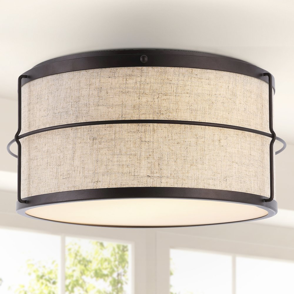Evan Rustic Farmhouse Iron Led Flush Mount. Picture 9