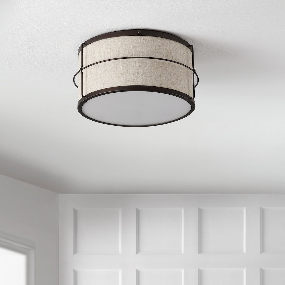 Evan Rustic Farmhouse Iron Led Flush Mount. Picture 5