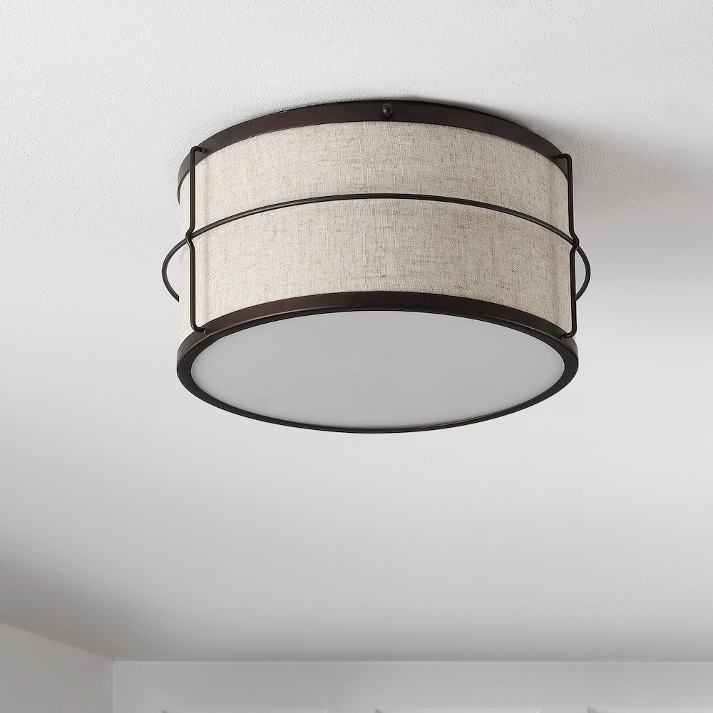 Evan Rustic Farmhouse Iron Led Flush Mount. Picture 6