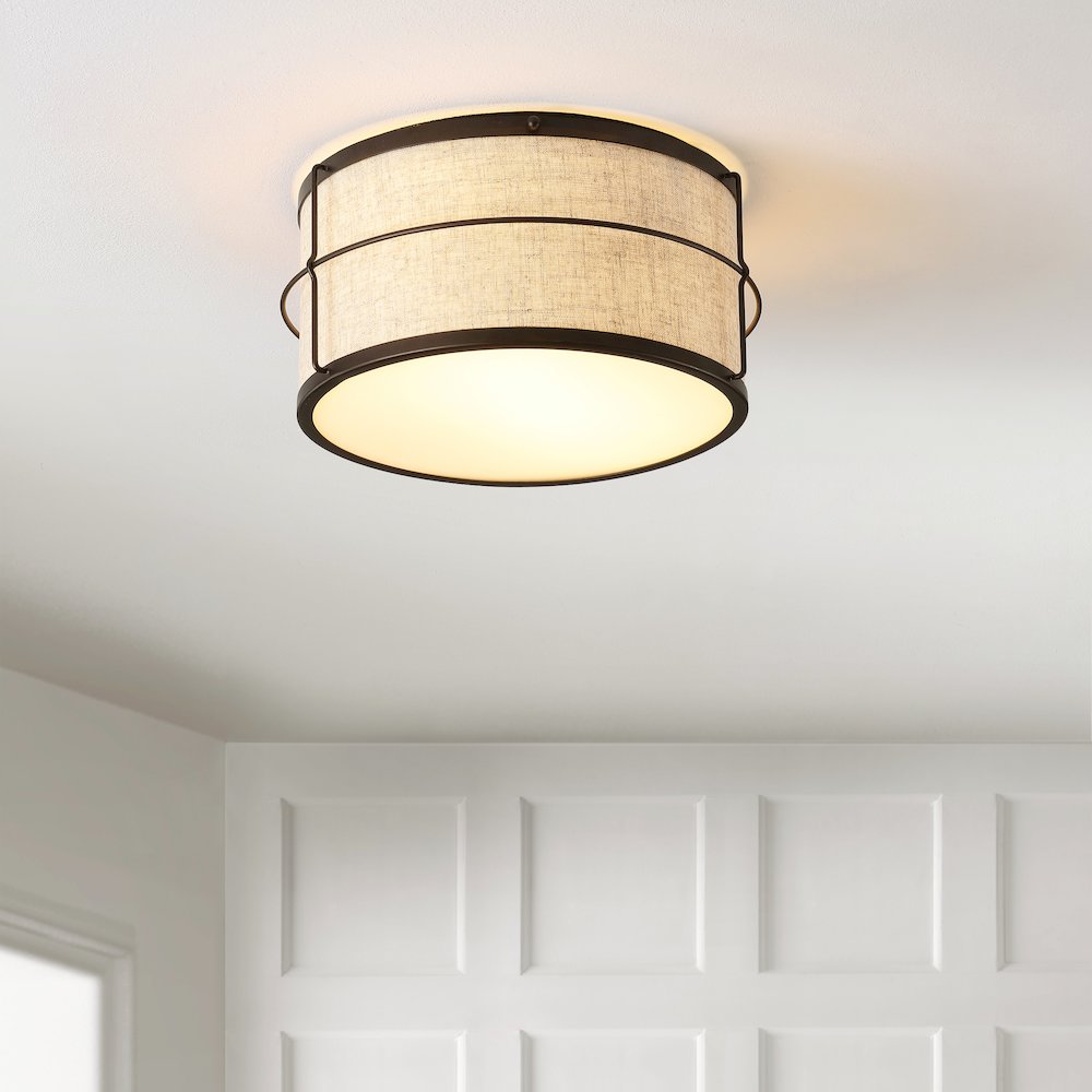 Evan Rustic Farmhouse Iron Led Flush Mount. Picture 4