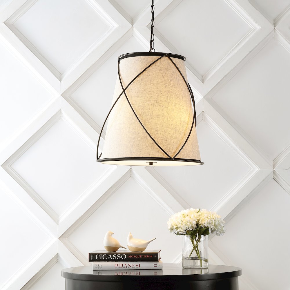 Milo Rustic Farmhouse Iron Led Pendant. Picture 4