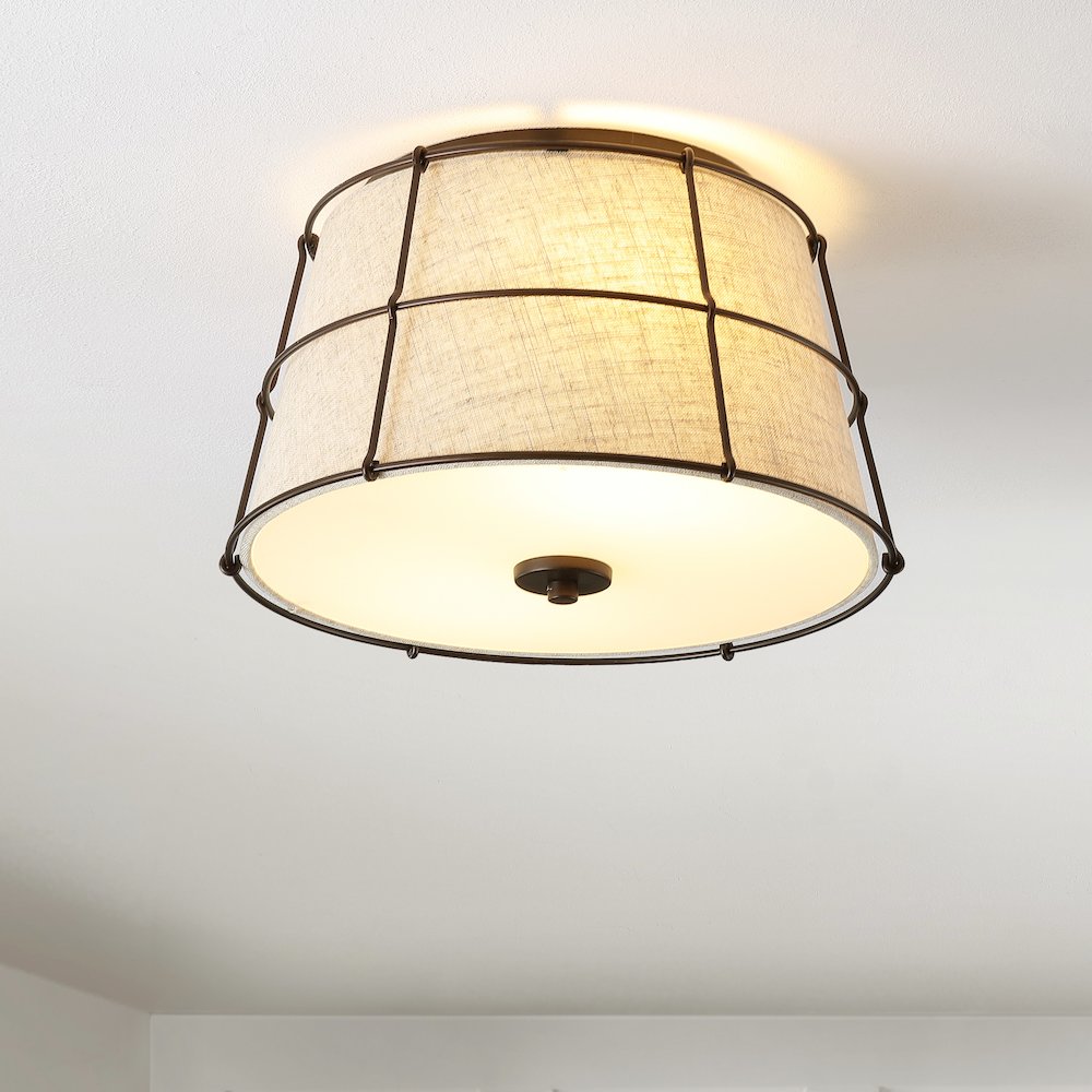 Silas Rustic Farmhouse Led Flush Mount. Picture 8