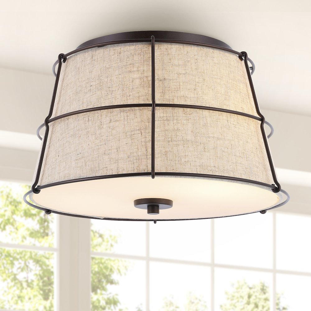 Silas Rustic Farmhouse Led Flush Mount. Picture 9