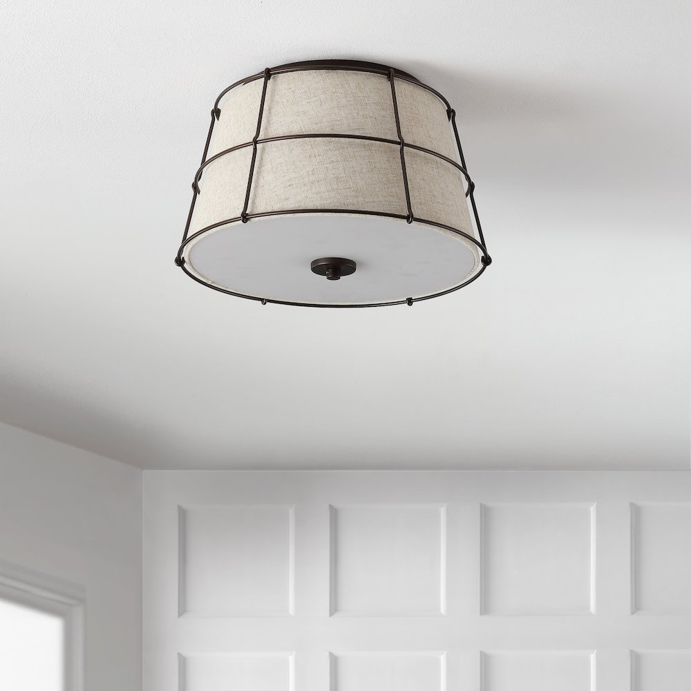 Silas Rustic Farmhouse Led Flush Mount. Picture 5