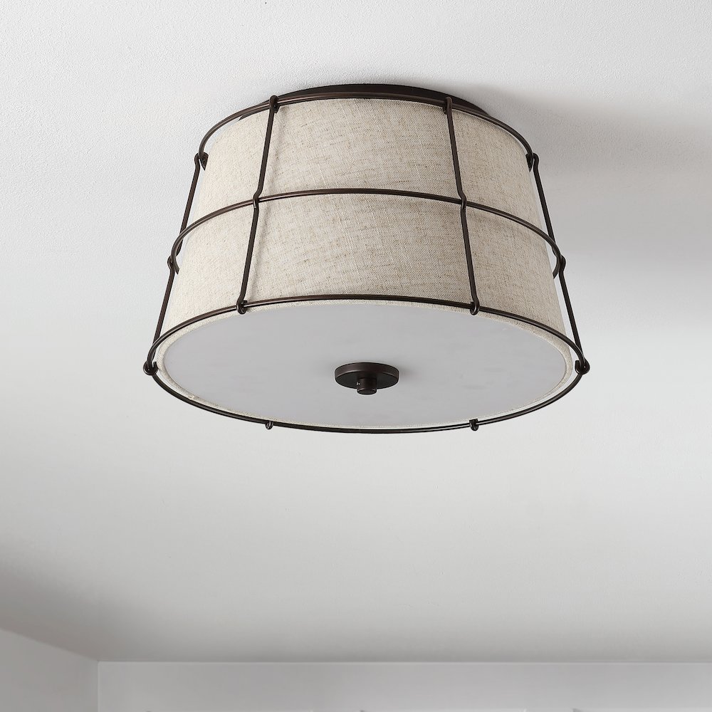 Silas Rustic Farmhouse Led Flush Mount. Picture 6