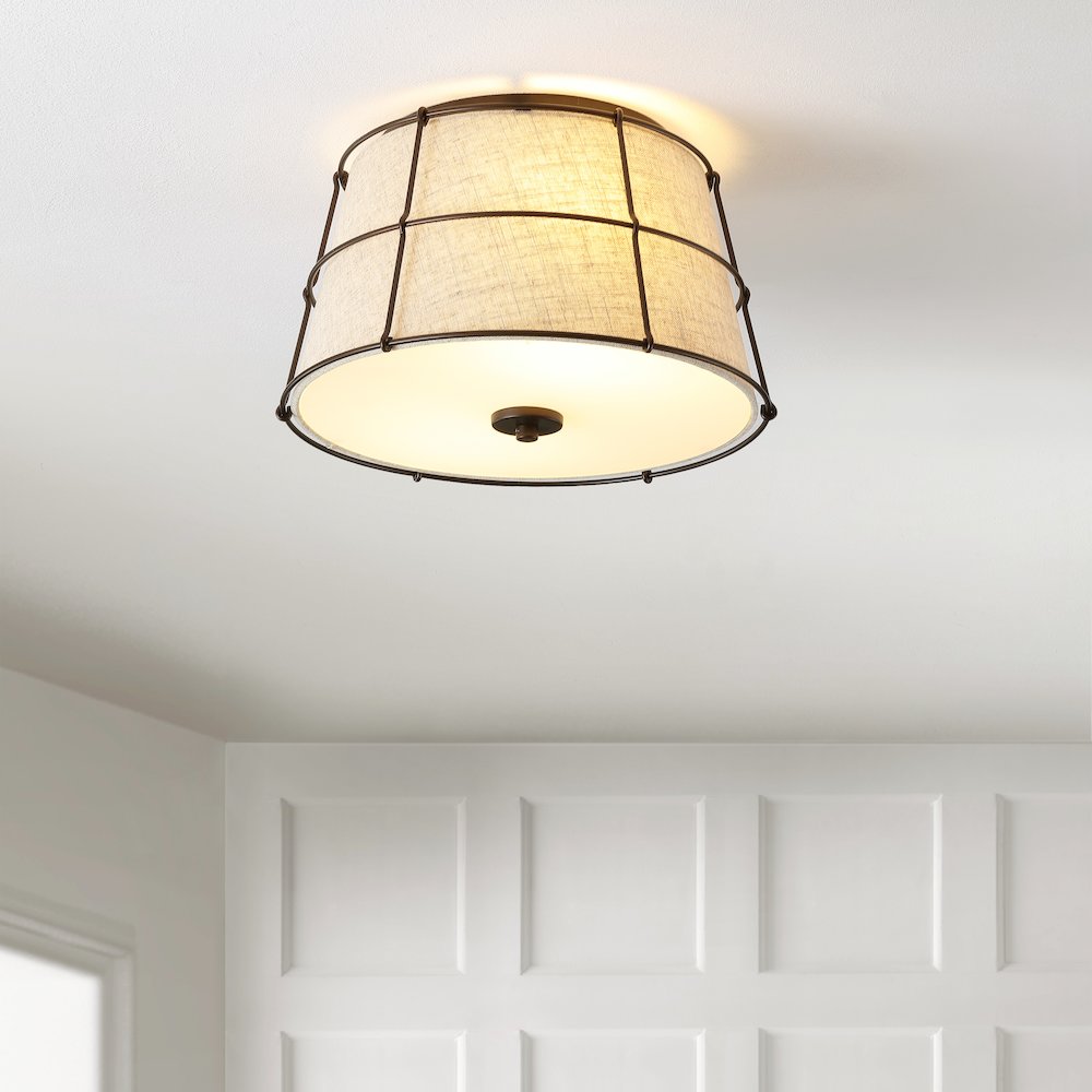 Silas Rustic Farmhouse Led Flush Mount. Picture 4
