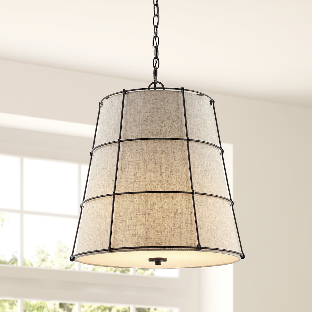 Silas Rustic Farmhouse Led Flush Mount. Picture 9