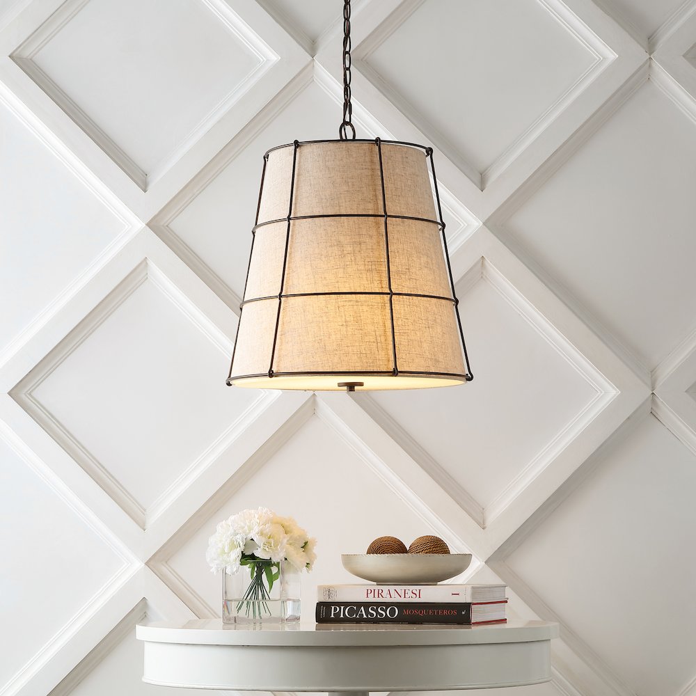 Silas Rustic Farmhouse Led Flush Mount. Picture 4