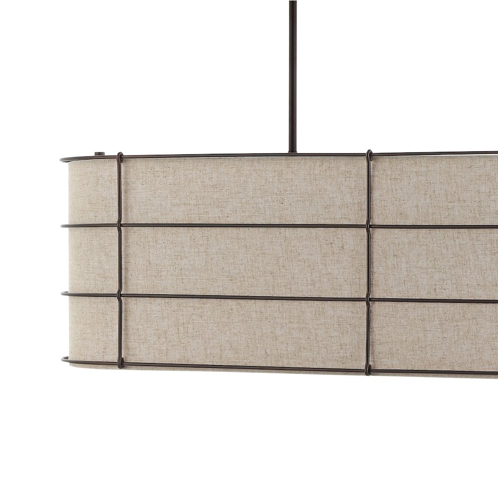 Chadwick Rustic Farmhouse Iron Linear Led Pendant. Picture 2