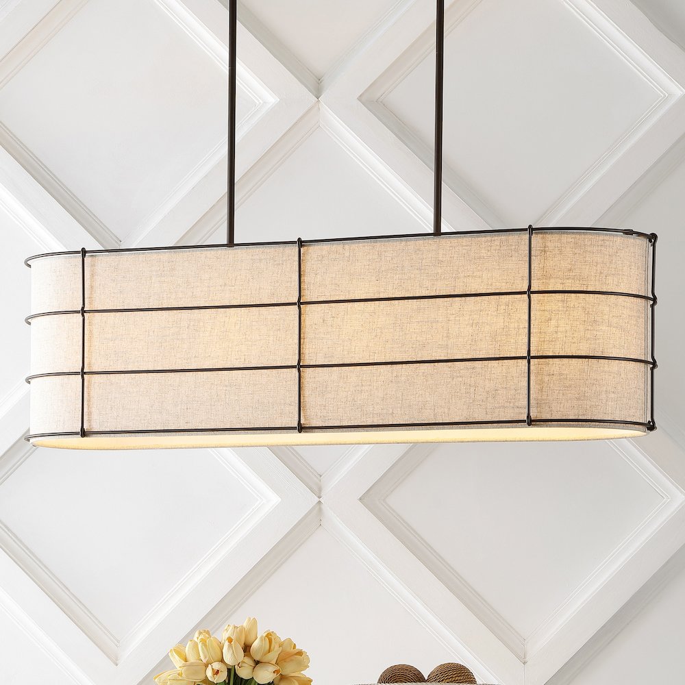 Chadwick Rustic Farmhouse Iron Linear Led Pendant. Picture 8