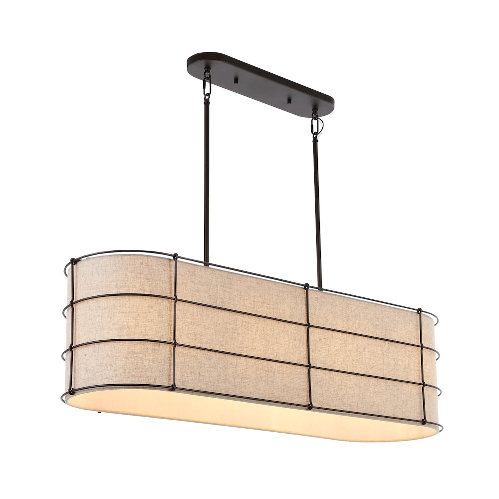 Chadwick Rustic Farmhouse Iron Linear Led Pendant. Picture 7