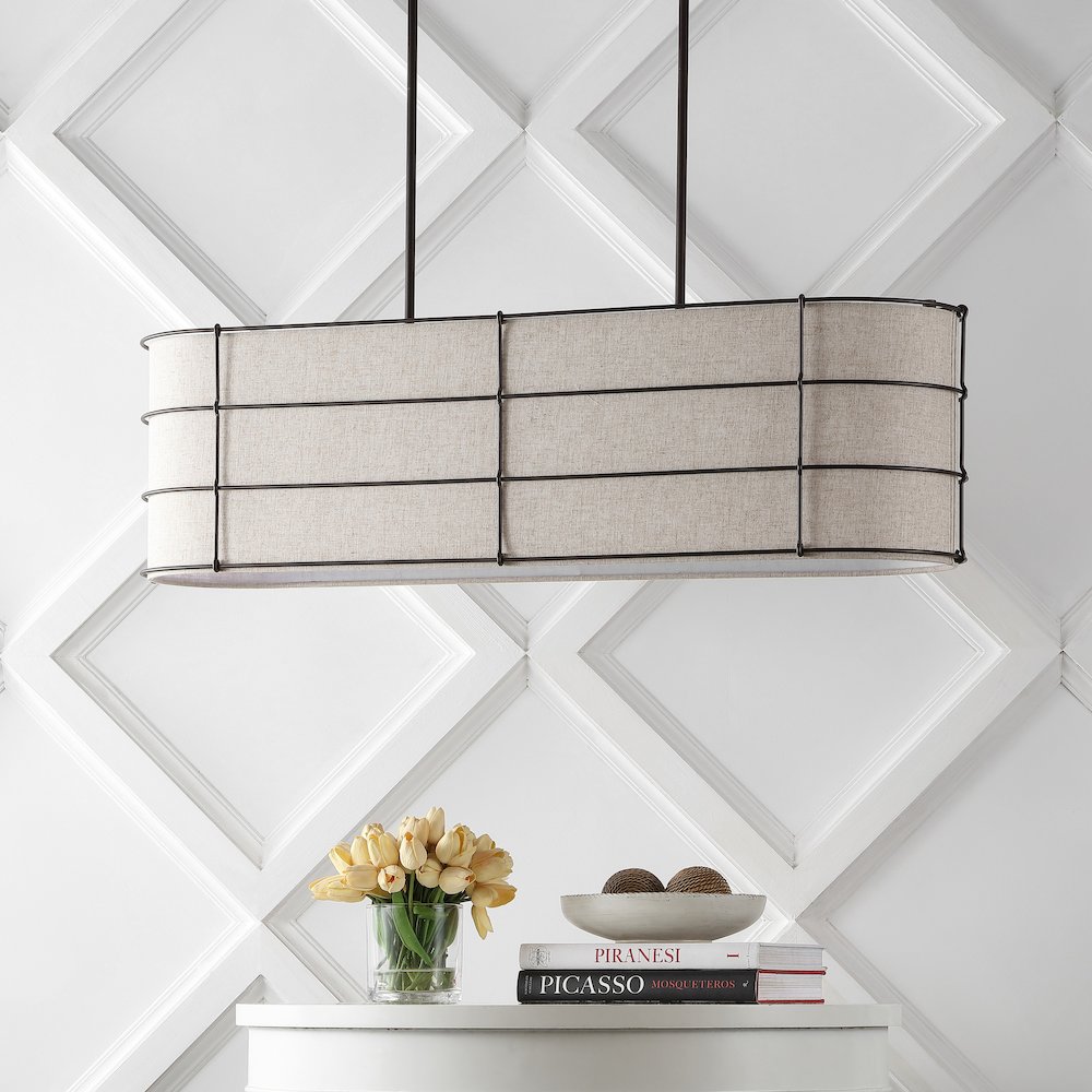 Chadwick Rustic Farmhouse Iron Linear Led Pendant. Picture 5