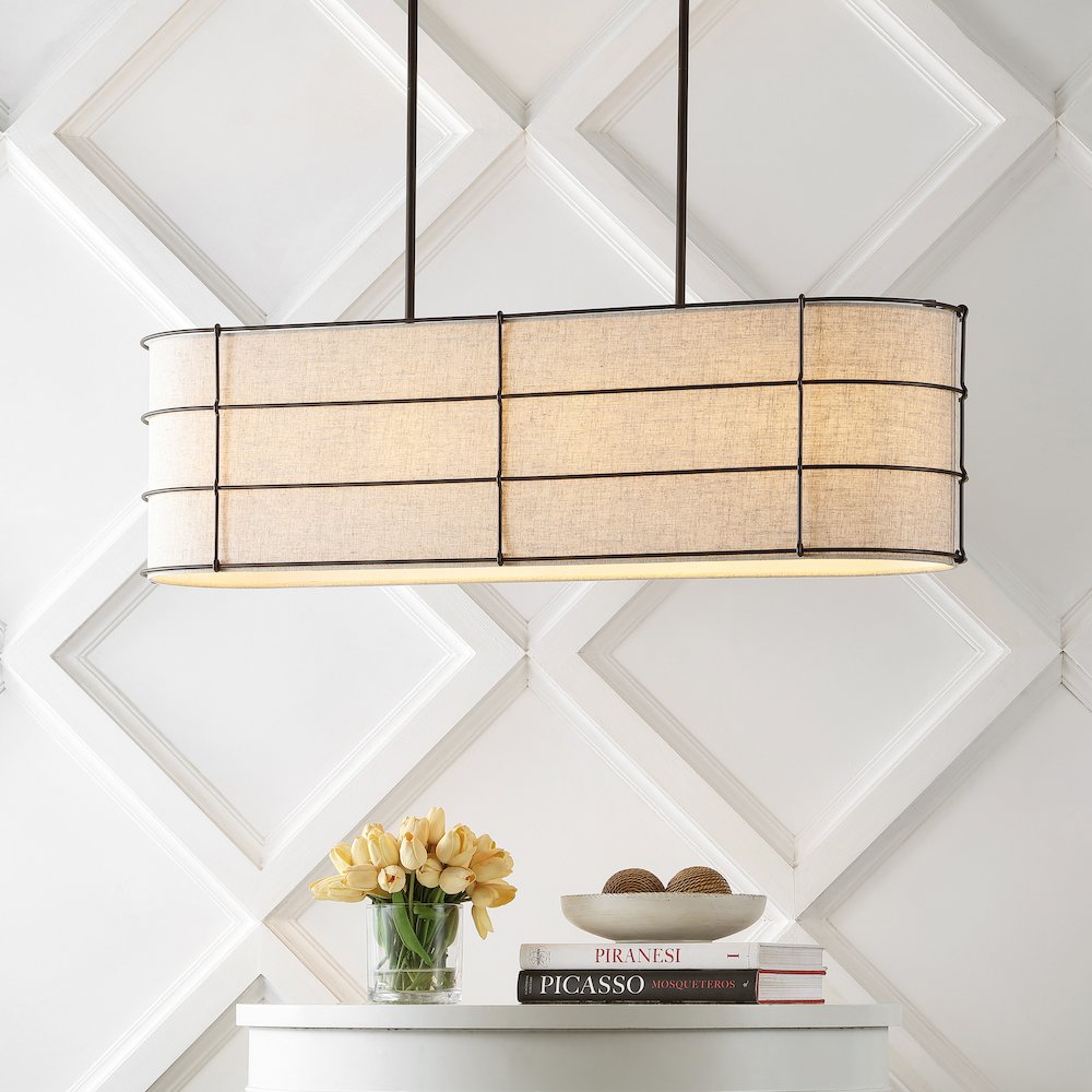 Chadwick Rustic Farmhouse Iron Linear Led Pendant. Picture 4