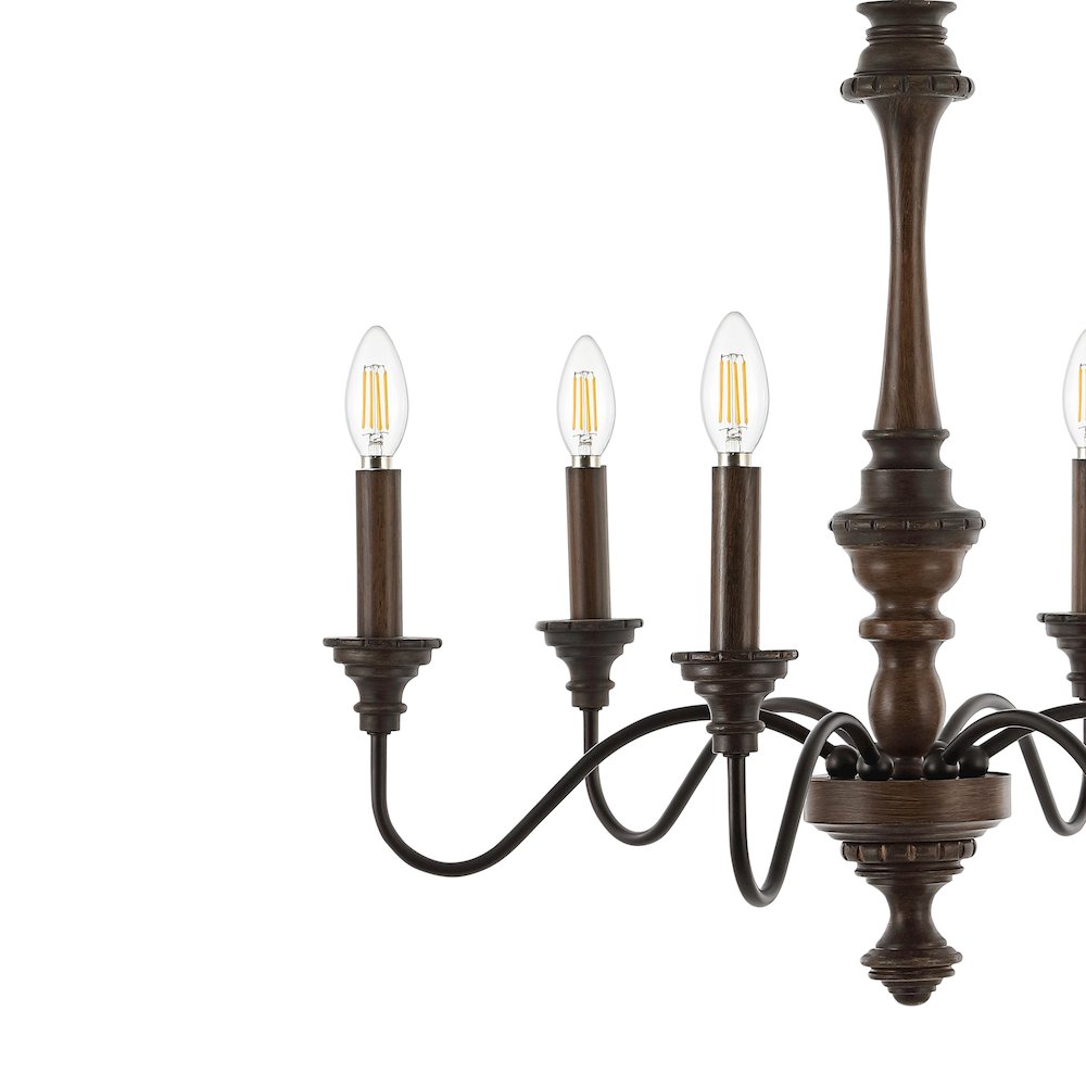 Oakley Midcentury Farmhouse Iron Led Chandelier. Picture 2