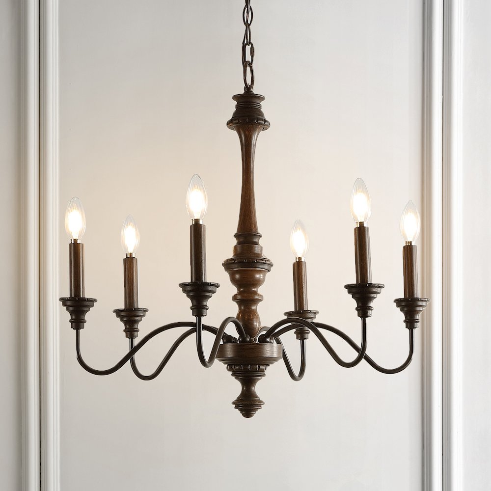 Oakley Midcentury Farmhouse Iron Led Chandelier. Picture 8