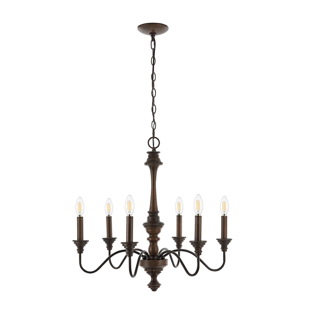 Oakley Midcentury Farmhouse Iron Led Chandelier. Picture 1