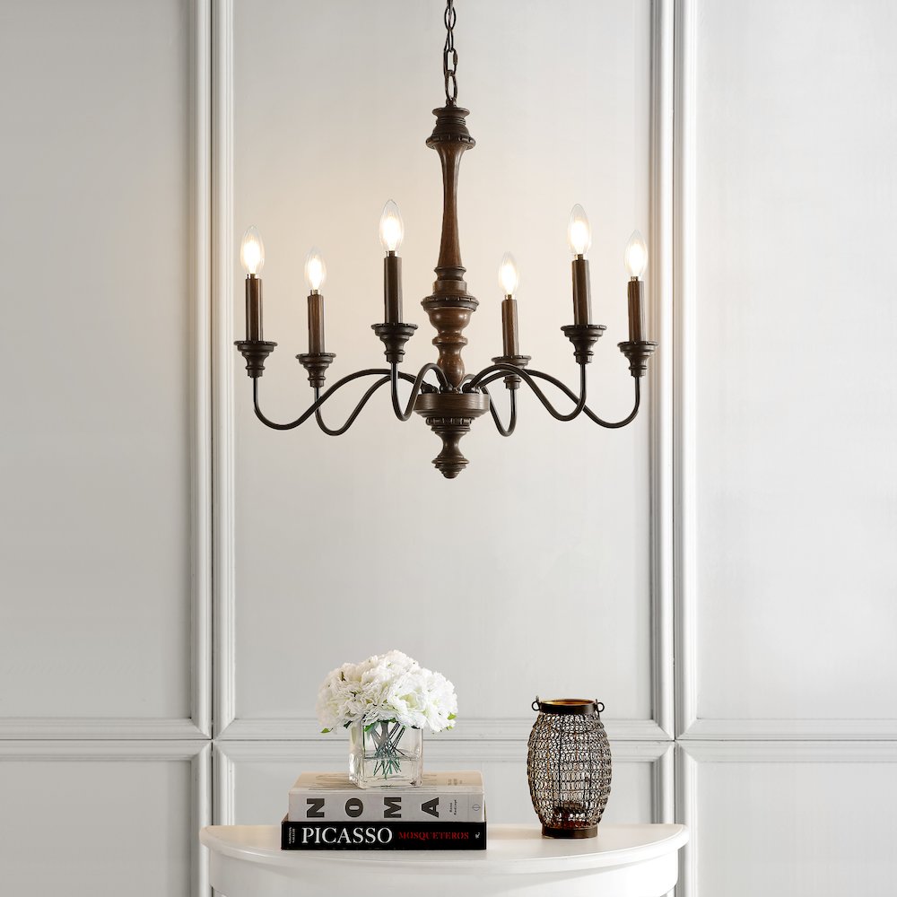 Oakley Midcentury Farmhouse Iron Led Chandelier. Picture 4