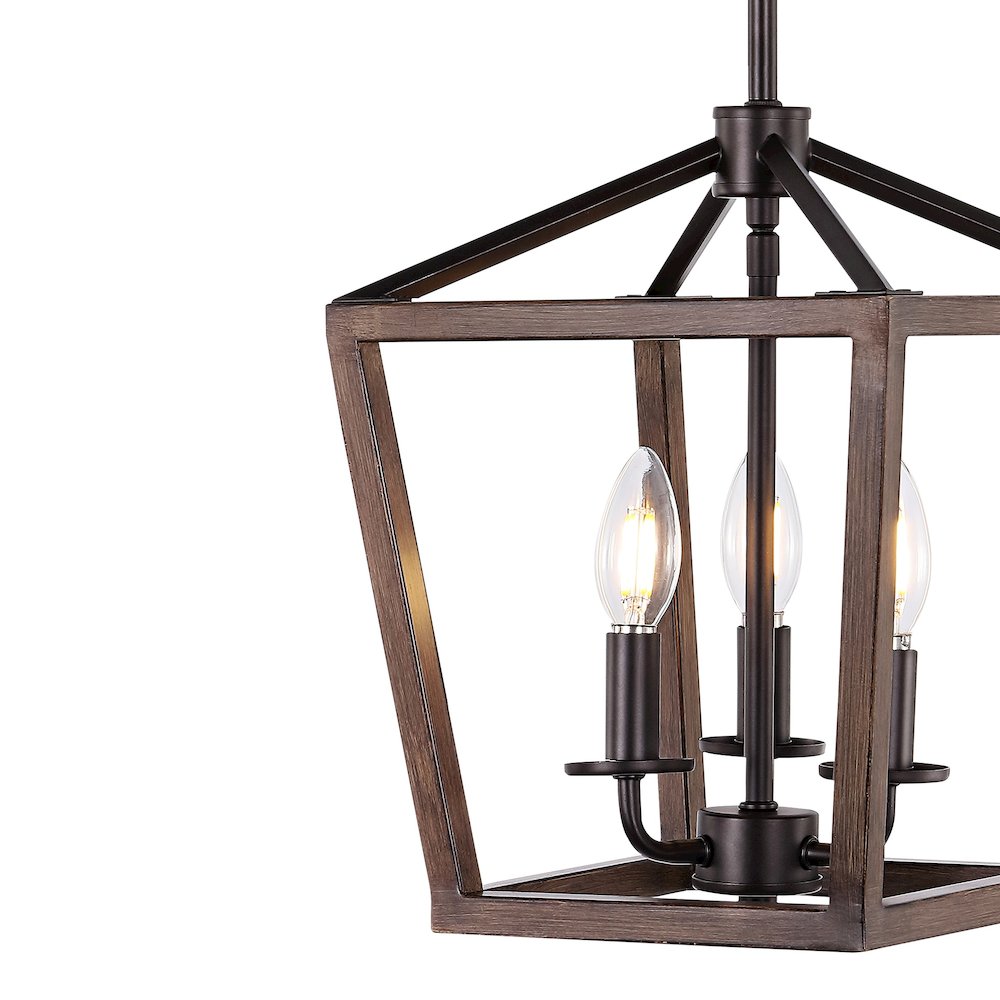 Oria Iron Farmhouse Industrial Lantern Led Pendant. Picture 3