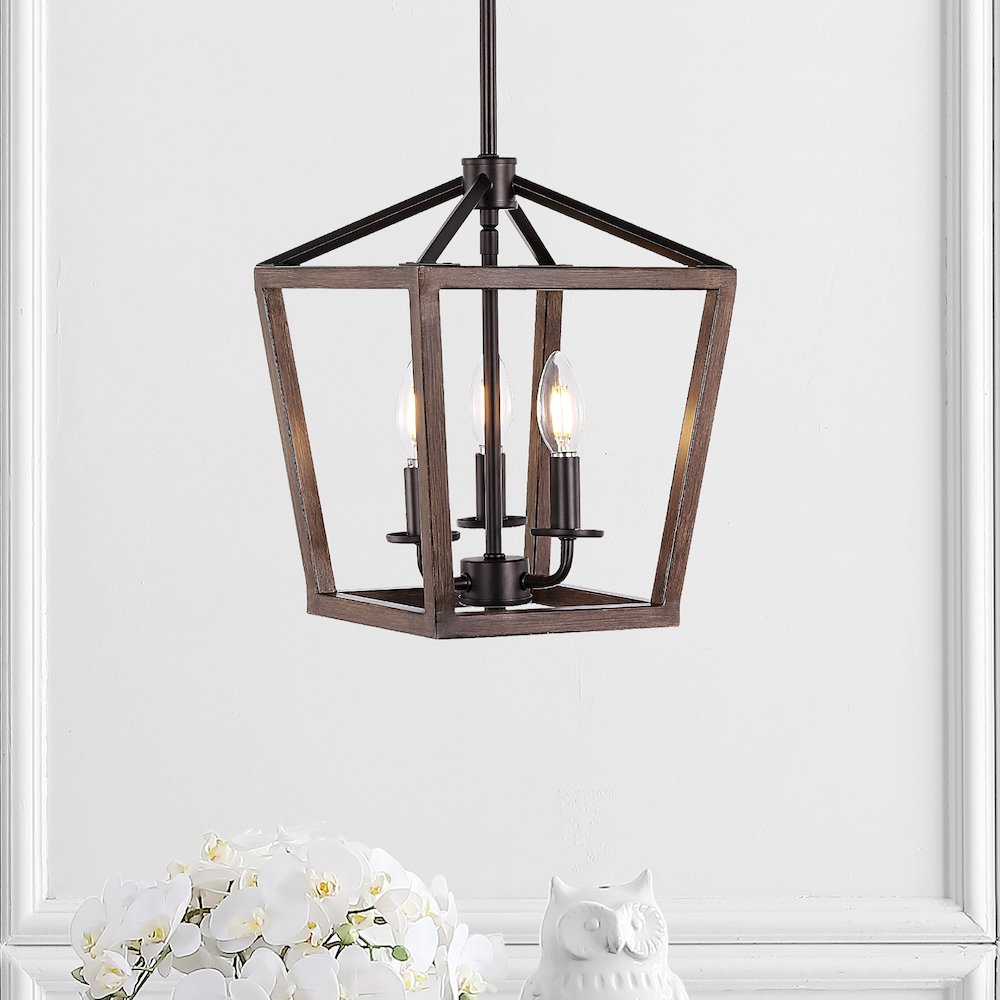 Oria Iron Farmhouse Industrial Lantern Led Pendant. Picture 10