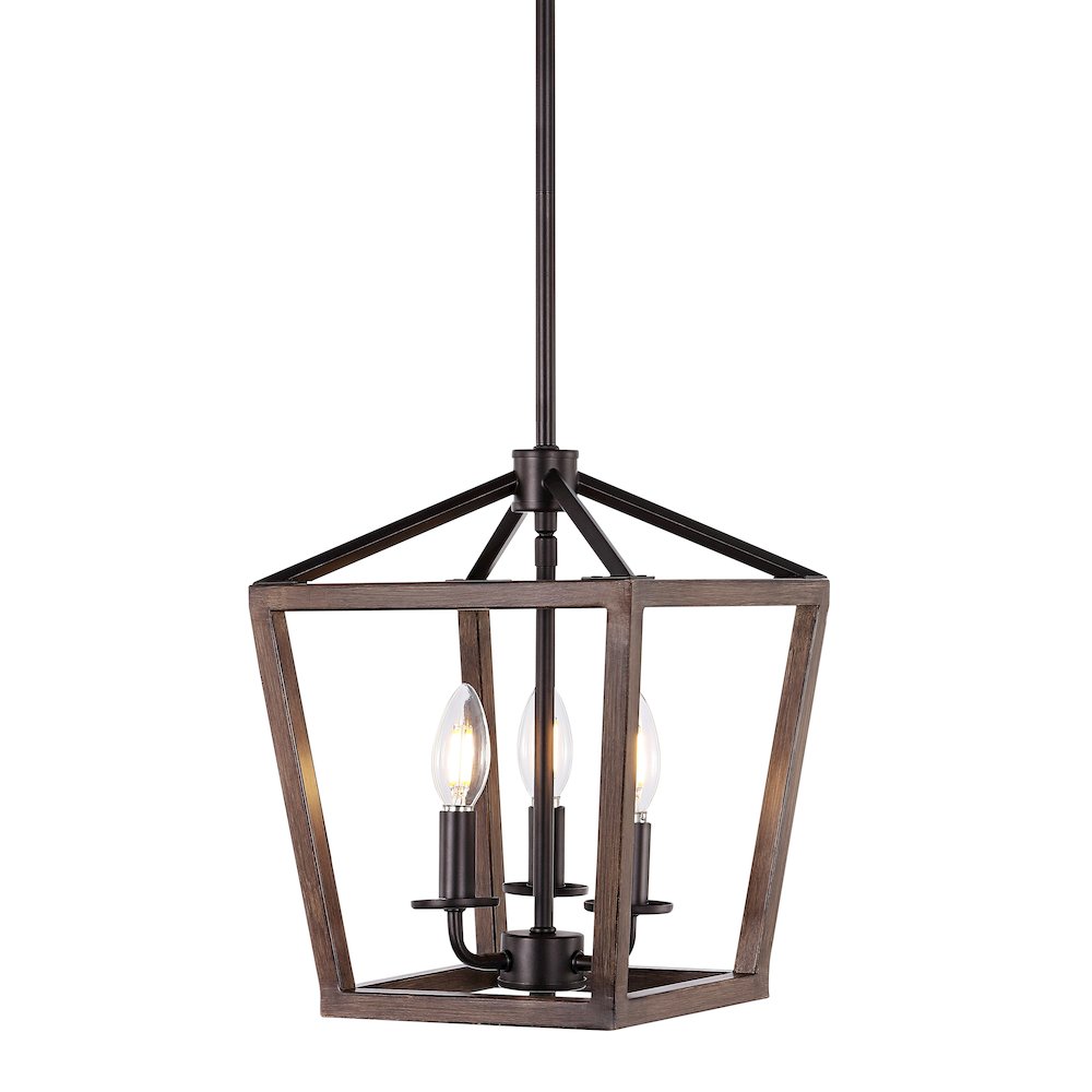 Oria Iron Farmhouse Industrial Lantern Led Pendant. Picture 9