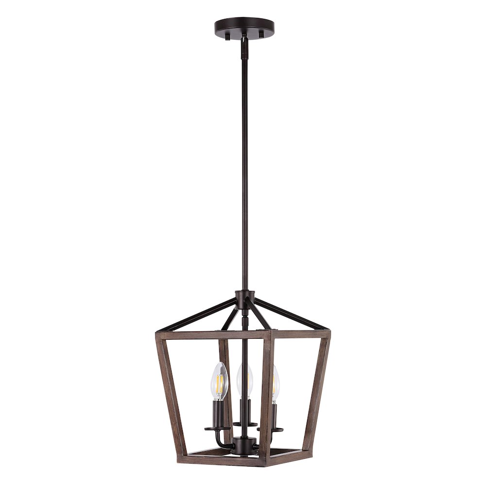 Oria Iron Farmhouse Industrial Lantern Led Pendant. Picture 2