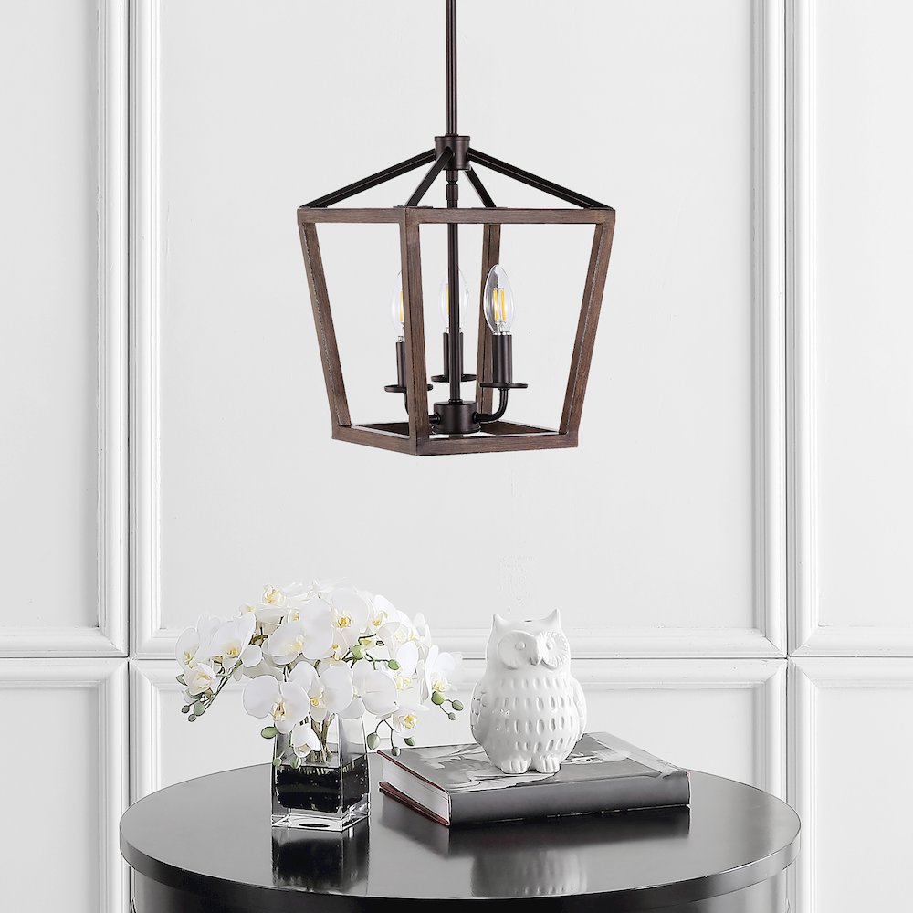 Oria Iron Farmhouse Industrial Lantern Led Pendant. Picture 7