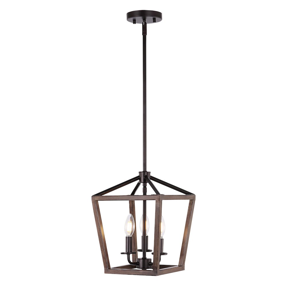 Oria Iron Farmhouse Industrial Lantern Led Pendant. Picture 1