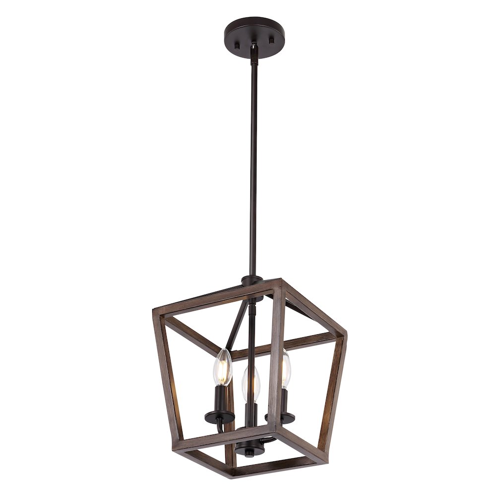 Oria Iron Farmhouse Industrial Lantern Led Pendant. Picture 5