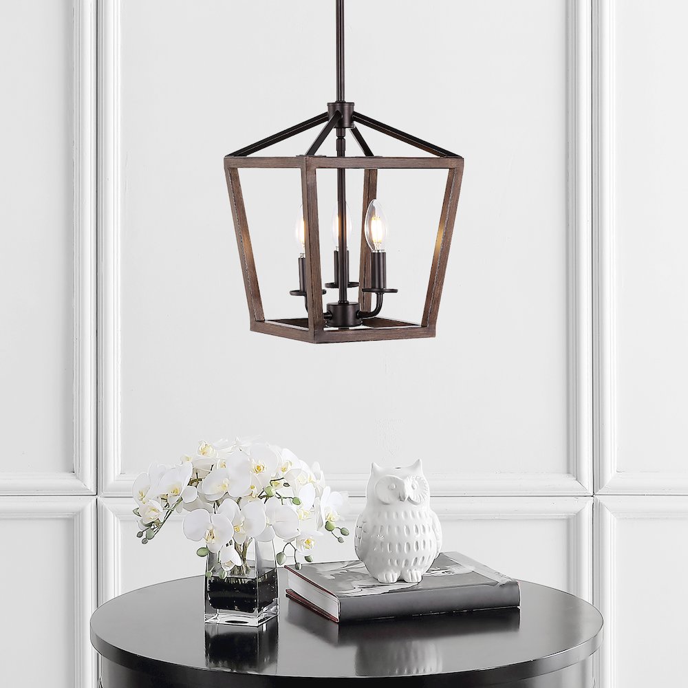 Oria Iron Farmhouse Industrial Lantern Led Pendant. Picture 6