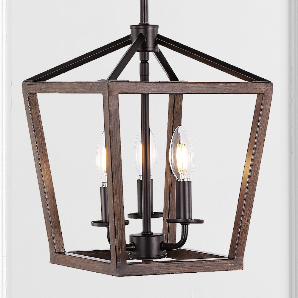 Oria Iron Farmhouse Industrial Lantern Led Pendant. Picture 8