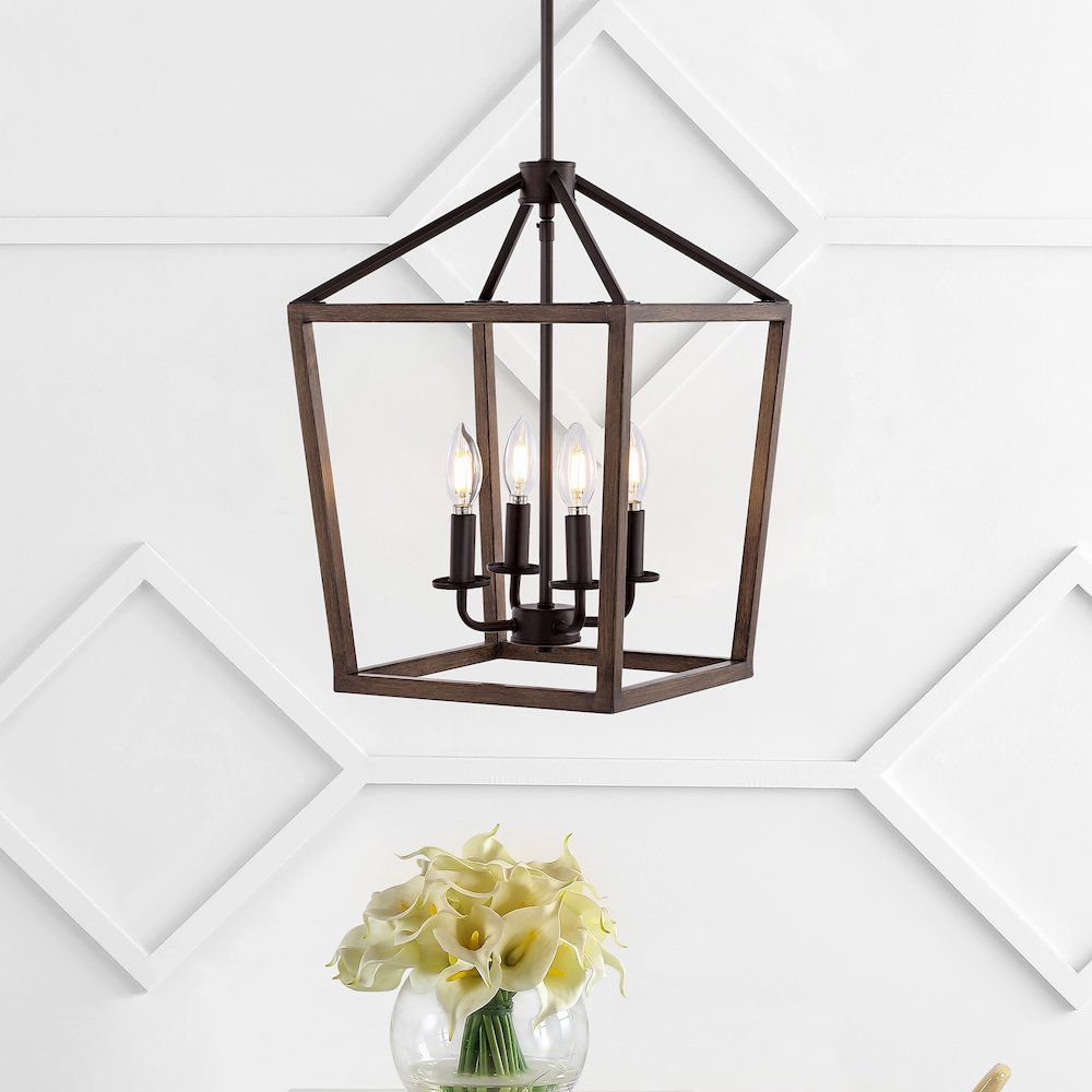 Oria Iron Farmhouse Industrial Lantern Led Pendant. Picture 10