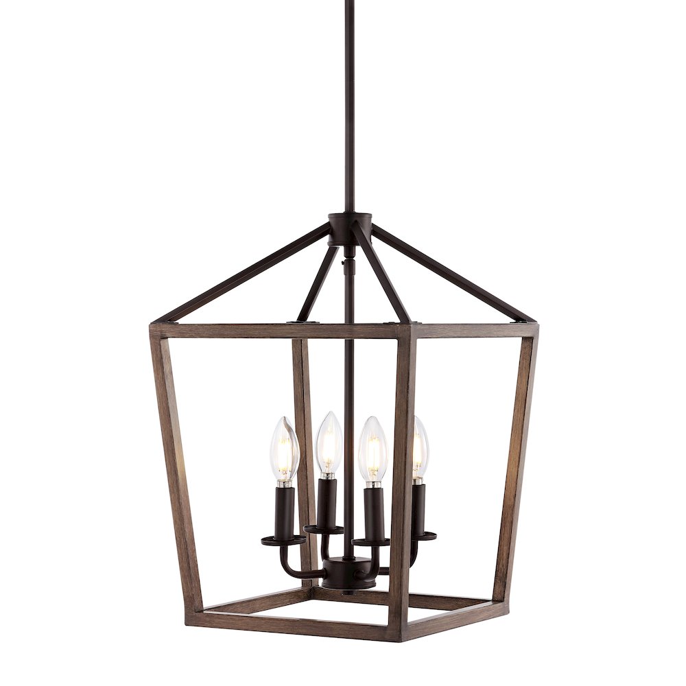 Oria Iron Farmhouse Industrial Lantern Led Pendant. Picture 9