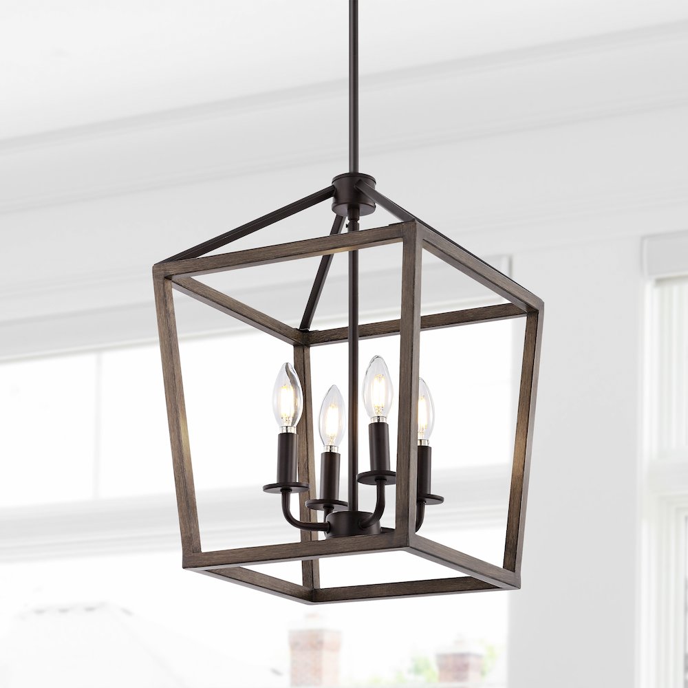 Oria Iron Farmhouse Industrial Lantern Led Pendant. Picture 11
