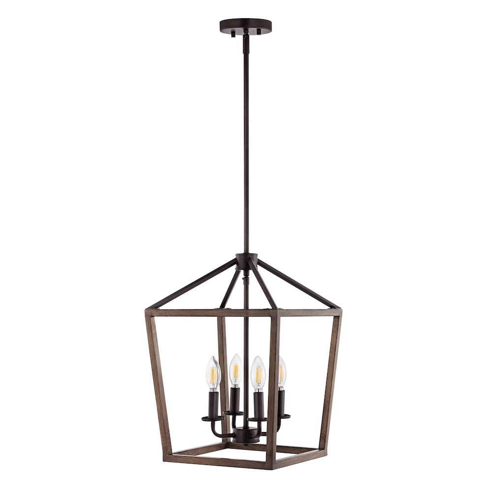 Oria Iron Farmhouse Industrial Lantern Led Pendant. Picture 2