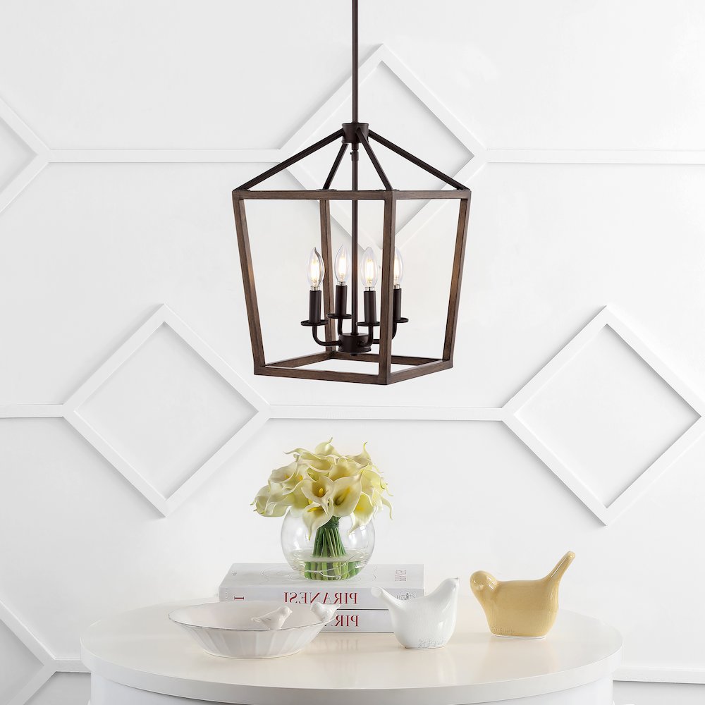 Oria Iron Farmhouse Industrial Lantern Led Pendant. Picture 6
