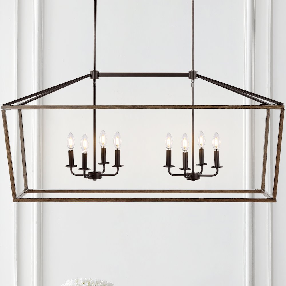 Oria Iron Farmhouse Industrial Lantern Led Pendant. Picture 10