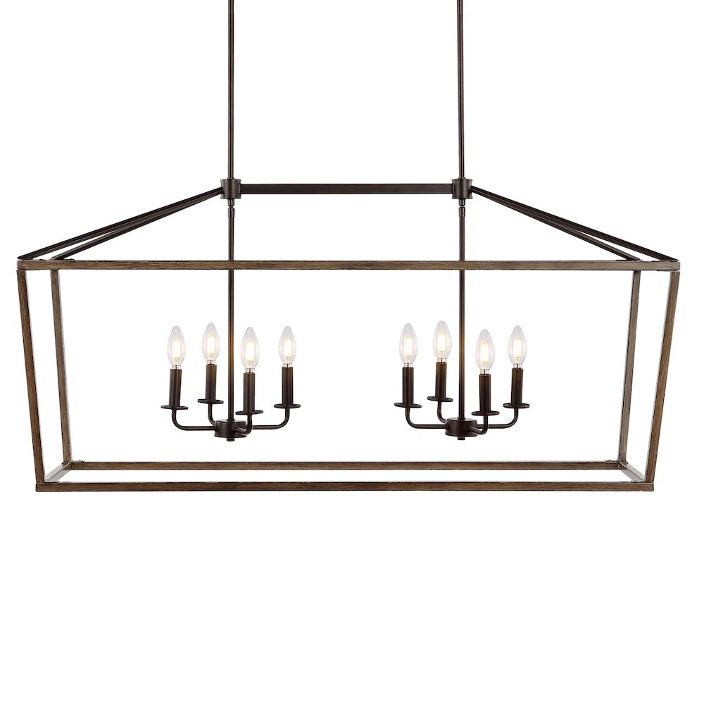Oria Iron Farmhouse Industrial Lantern Led Pendant. Picture 9