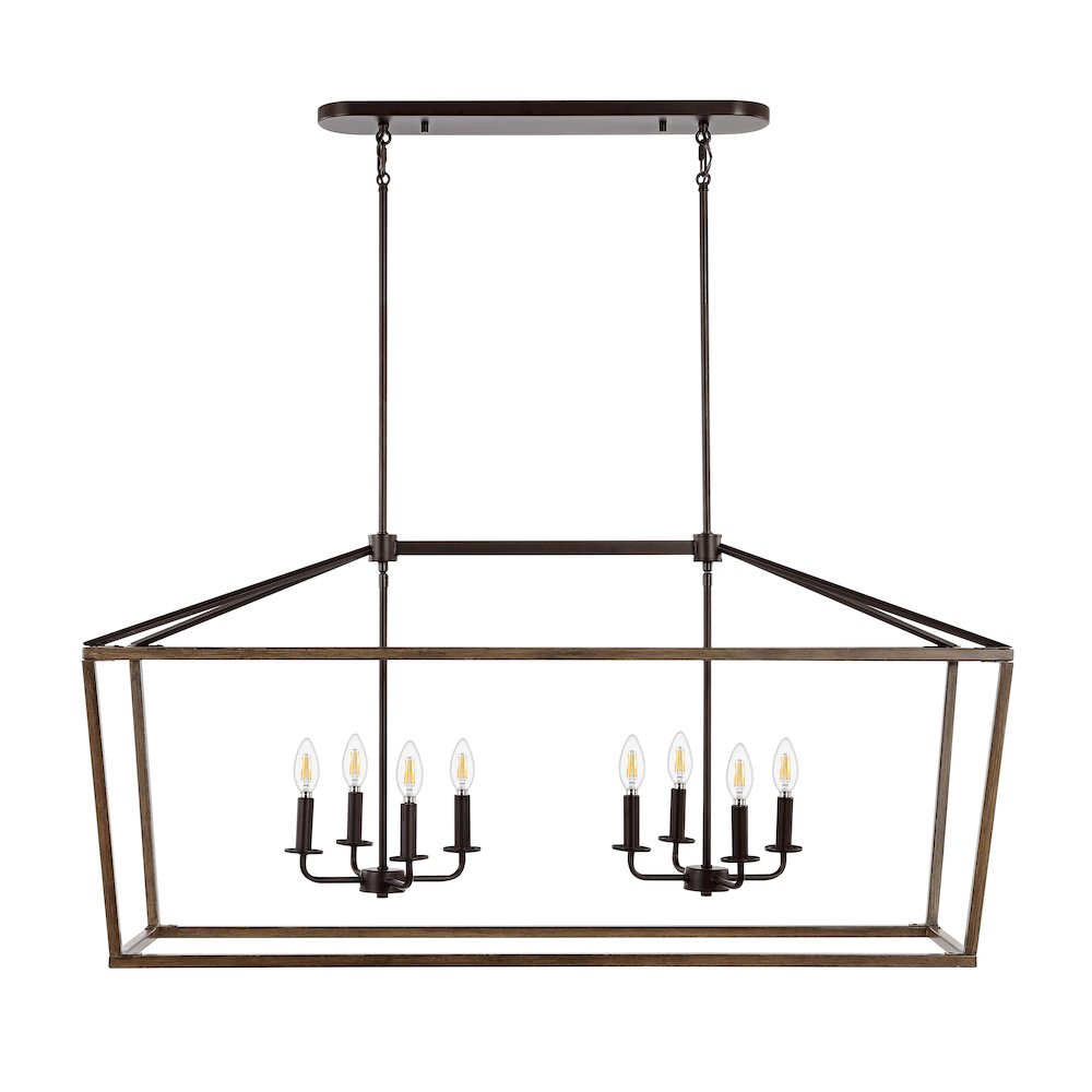 Oria Iron Farmhouse Industrial Lantern Led Pendant. Picture 2