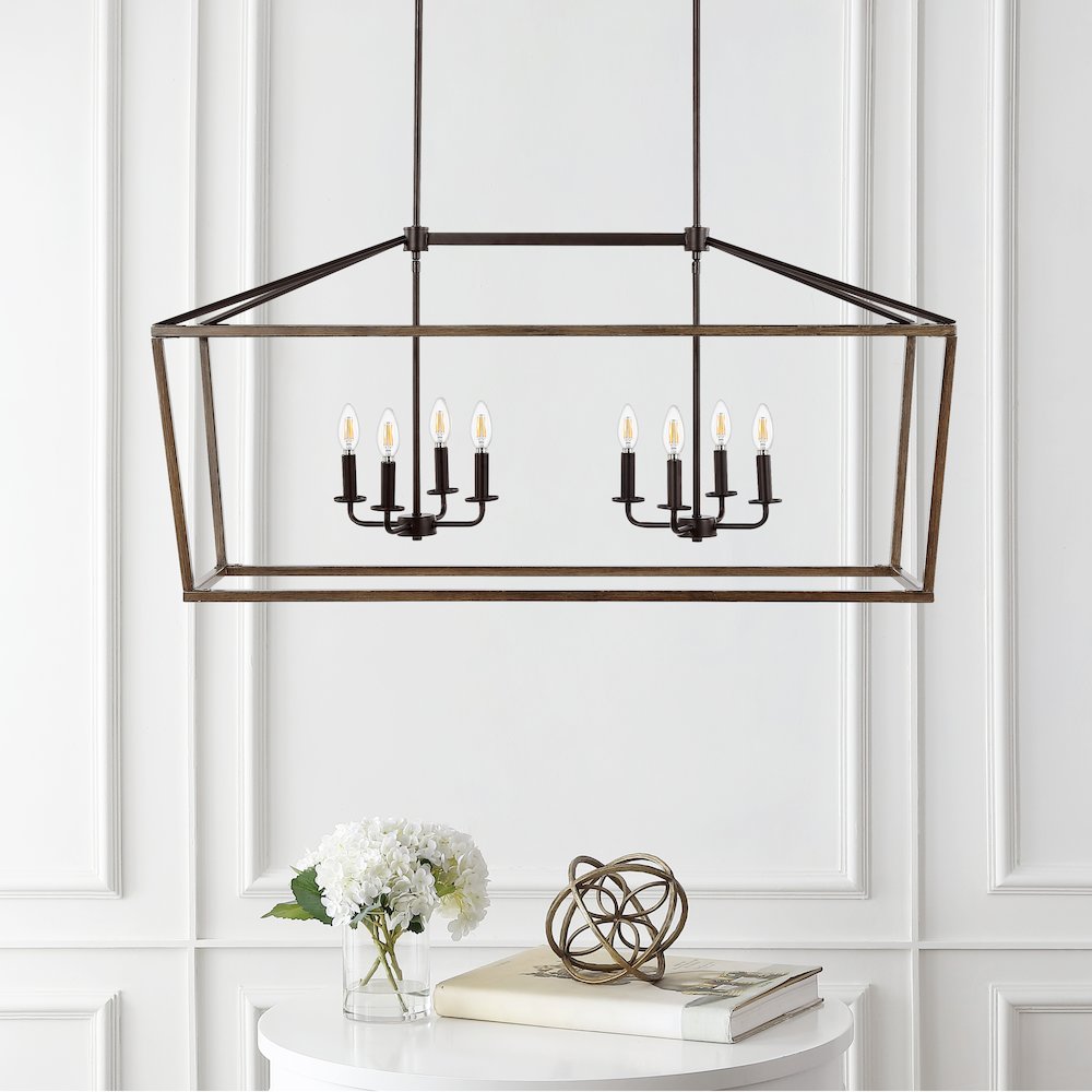 Oria Iron Farmhouse Industrial Lantern Led Pendant. Picture 7