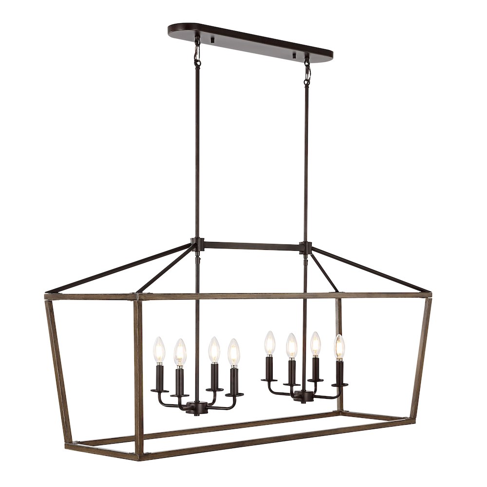 Oria Iron Farmhouse Industrial Lantern Led Pendant. Picture 1