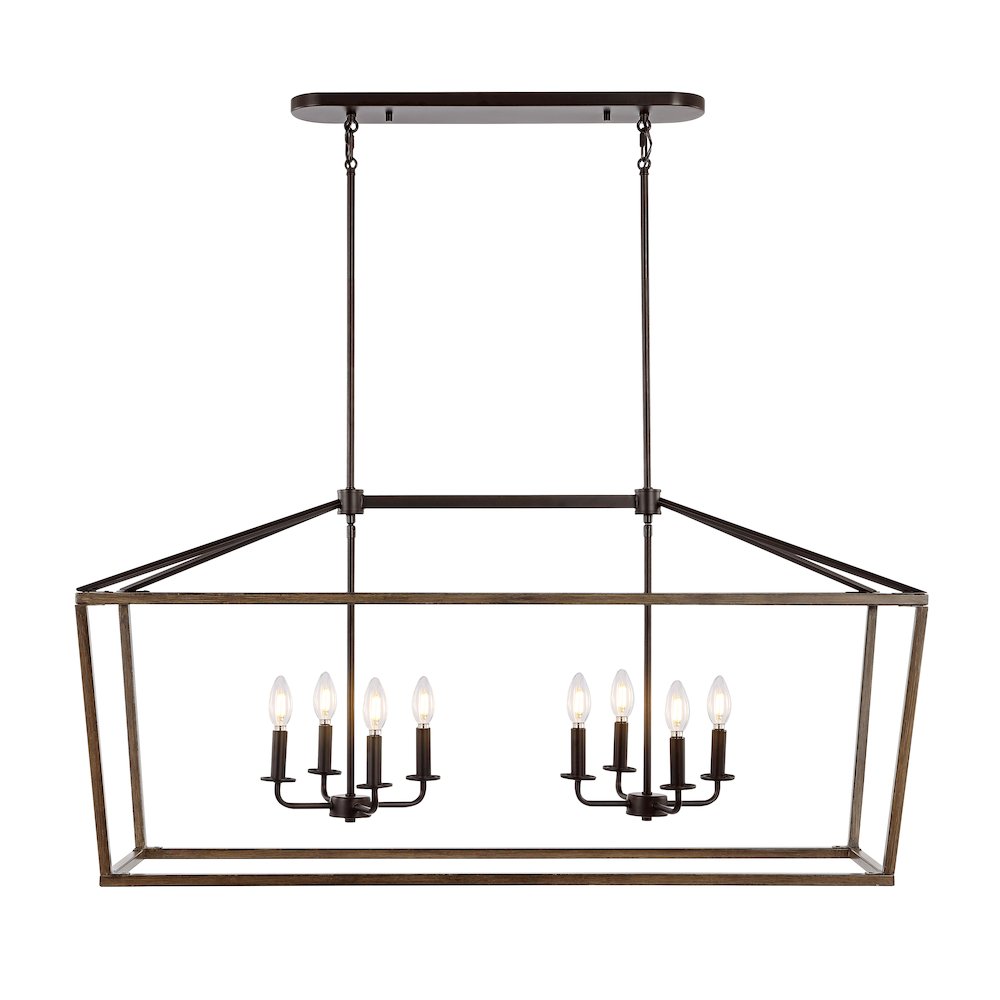 Oria Iron Farmhouse Industrial Lantern Led Pendant. Picture 5