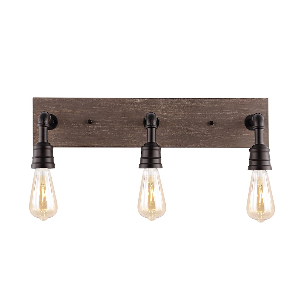 Corbett Rustic Farmhouse Iron Led Vanity. Picture 7