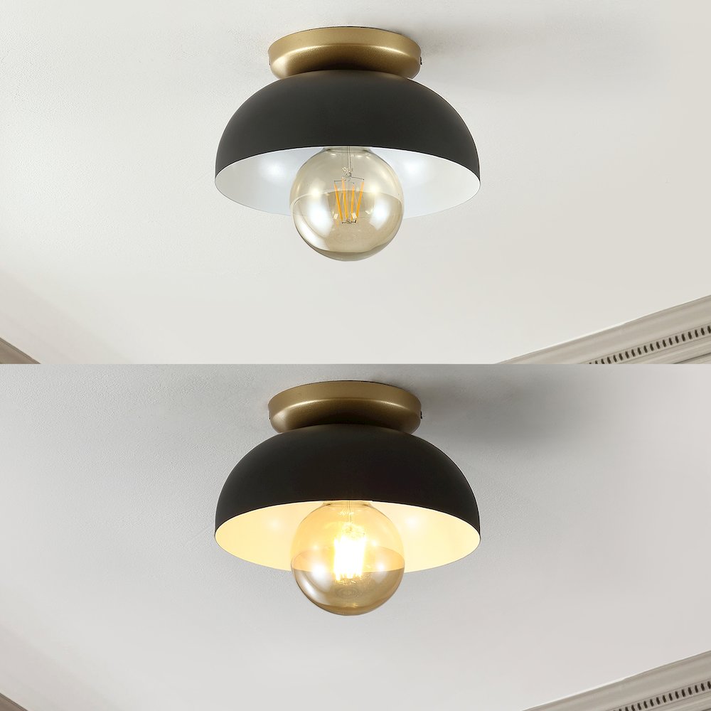 Paulina Classic Industrial Iron Led Flush Mount. Picture 8