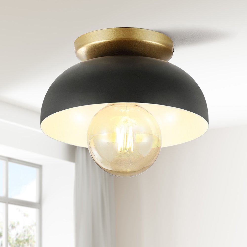 Paulina Classic Industrial Iron Led Flush Mount. Picture 6