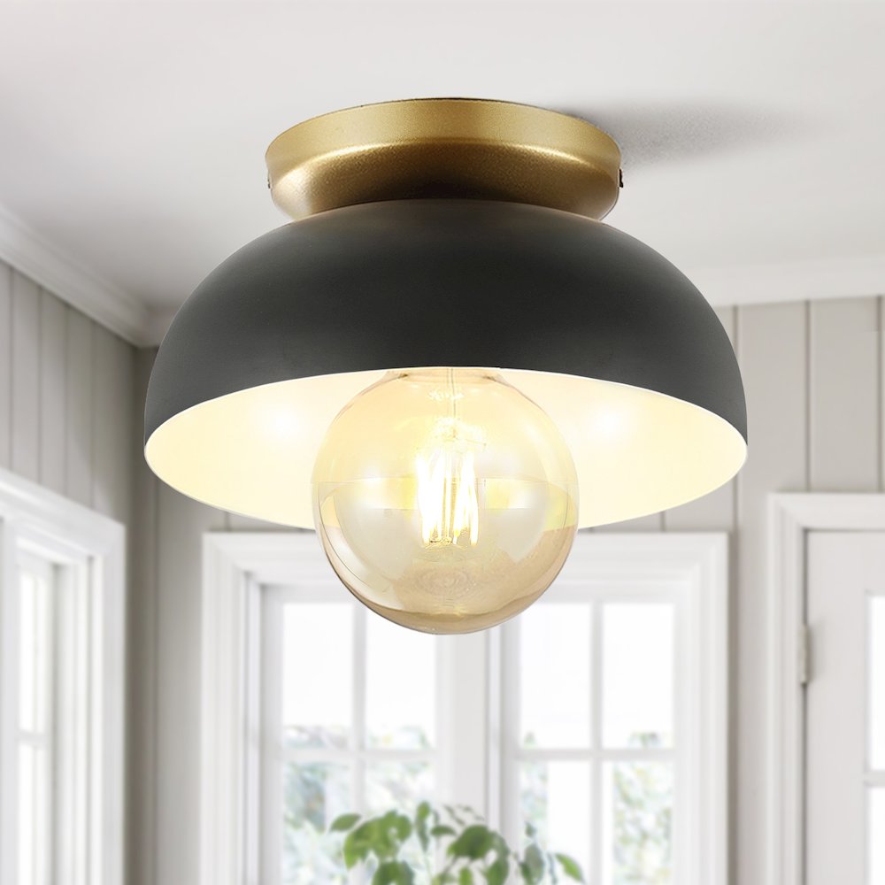 Paulina Classic Industrial Iron Led Flush Mount. Picture 7