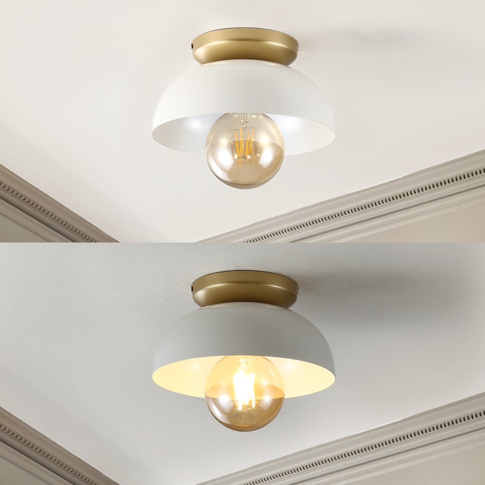 Paulina Classic Industrial Iron Led Flush Mount. Picture 8