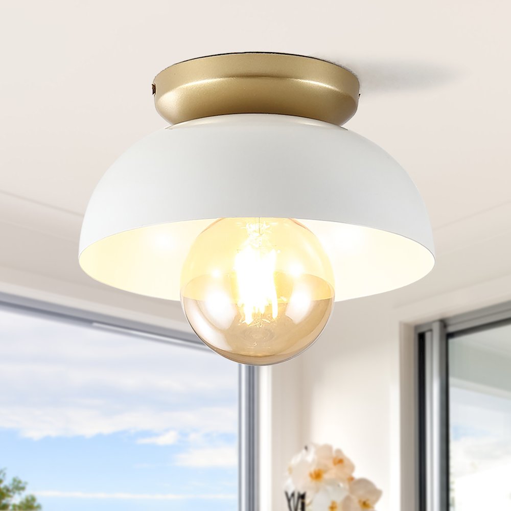 Paulina Classic Industrial Iron Led Flush Mount. Picture 6