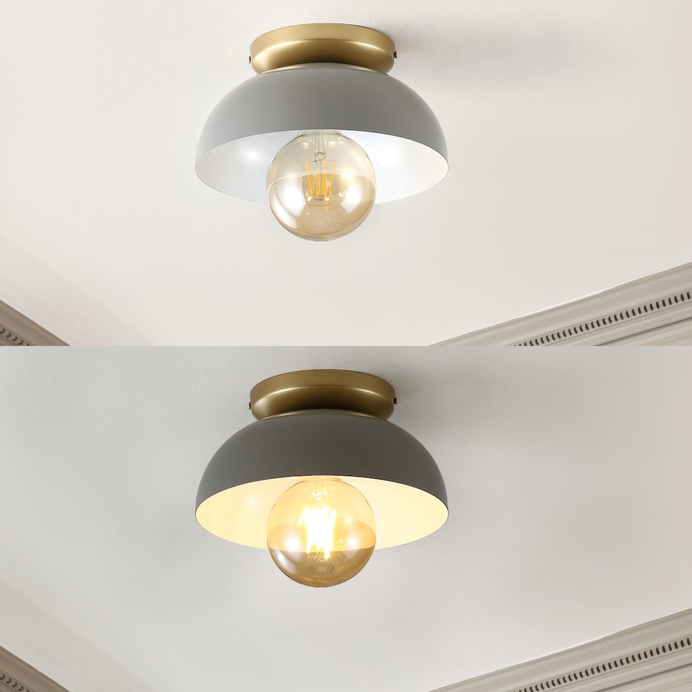 Paulina Classic Industrial Iron Led Flush Mount. Picture 8