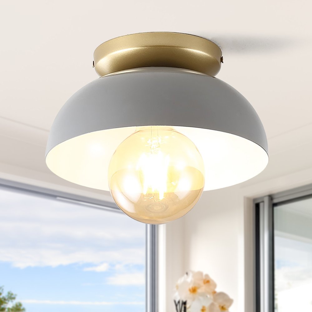 Paulina Classic Industrial Iron Led Flush Mount. Picture 6